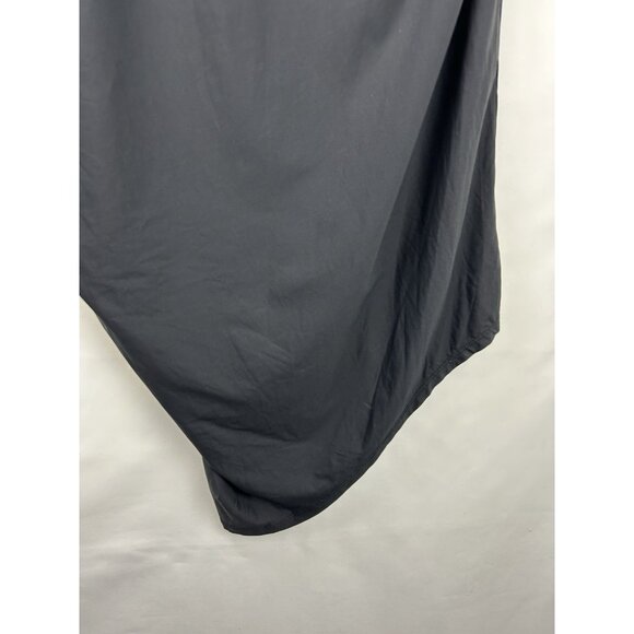Athleta Sunlover  | Women's Shirt Dress Small  Hilo Asymmetric Black Draped - Picture 14 of 16